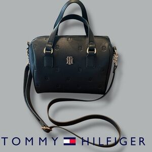 Tommy Hilfiger Black Satchel Bag /Purse, with Adjustable Strap, NEW